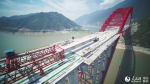 世界最大跨度推力式拱桥全线贯通 - 正北方网